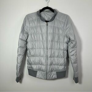 Athleta Women’s Dobby Goose Down Gray Puffer Jacket Size S